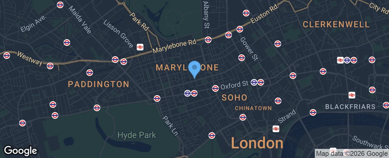 Location of the psychologist's office on Google Maps — 85 Wimpole Street, Marylebone, London